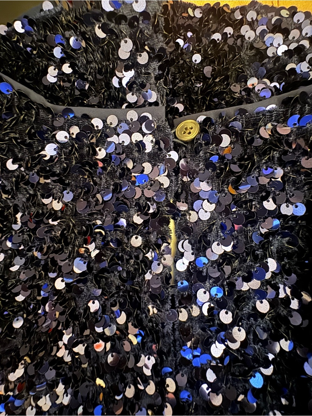 Banana Republic Navy Sequin Cap-Sleeve Crop Top - Picture 7 of 7